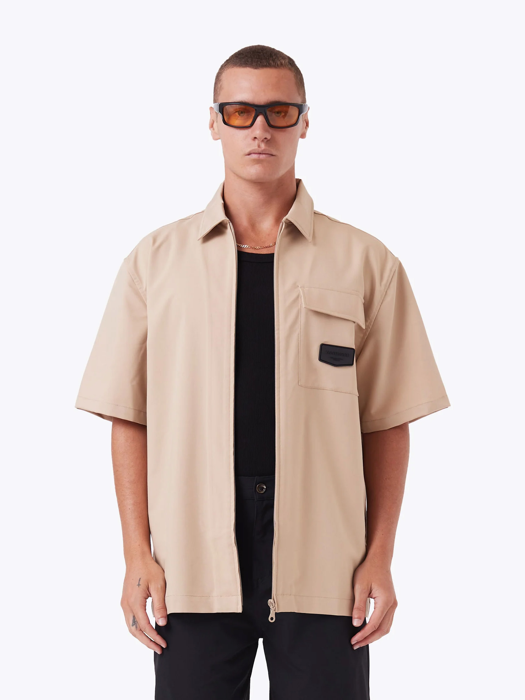Sandstone Boxy SS Overshirt - Stylefav