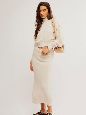 Powder Sand Hailee Sweater Skirt Set - Stylefav
