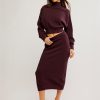 Vintage Wine Hailee Sweater Skirt Set - Stylefav