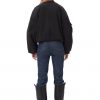 Black Light Twill Oversized Short Bomber Jacket - Stylefav