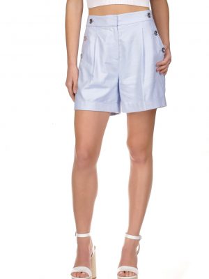 Pastel Blue Linen Sailor Shorts - Stylefav