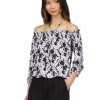 Palm Smocked Blouson Top - Stylefav