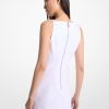 White Straight Neck Dress - Stylefav