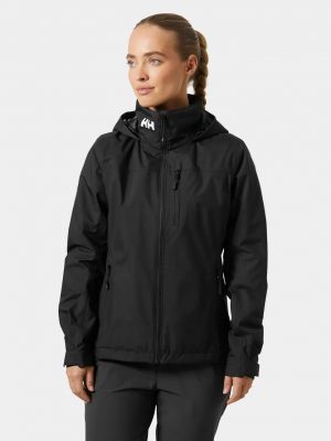 Women’s Black Crew Hooded Midlayer Jacket 2.0 - Stylefav