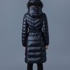 Coralia light down coat with hood and sash belt - Stylefav