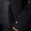 Black Adeline Mixed Media Wool Coat - Stylefav