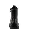 Bettyy Black Vegan Leather Combat Boots - Stylefav