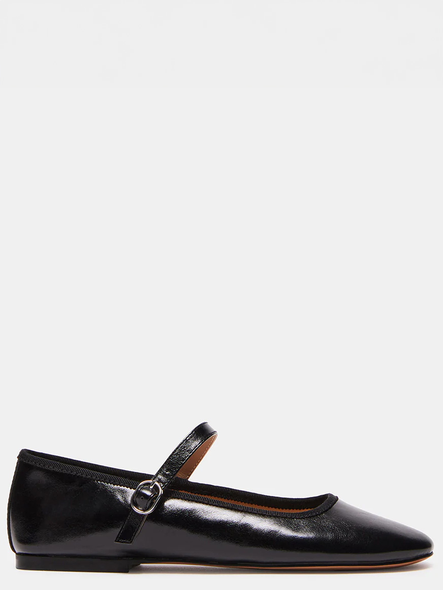 Vinetta Black Leather Mary Jane Shoes - Stylefav