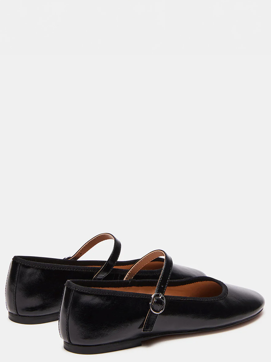 Vinetta Black Leather Mary Jane Shoes - Stylefav