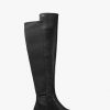 Asher Black Leather Tall Boots - Stylefav