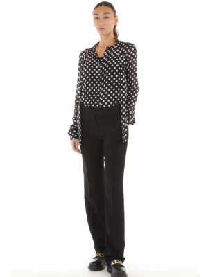 Parisian Polka Dot Bow Tie Blouse - Stylefav