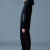 Andrew Black Mixed Media Light Down Jacket - Stylefav