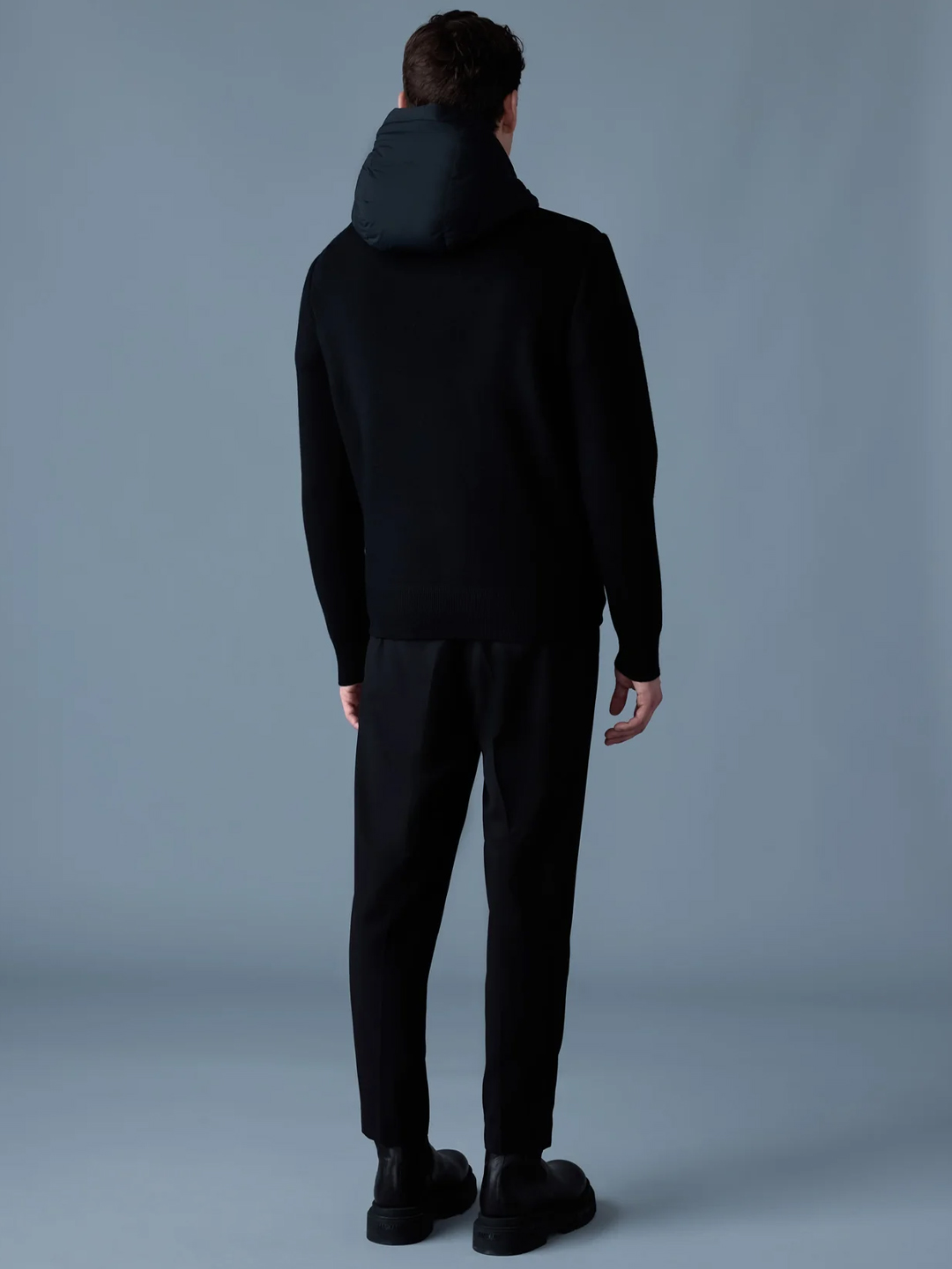 Andrew Black Mixed Media Light Down Jacket - Stylefav