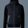 Andrew Black Mixed Media Light Down Jacket - Stylefav