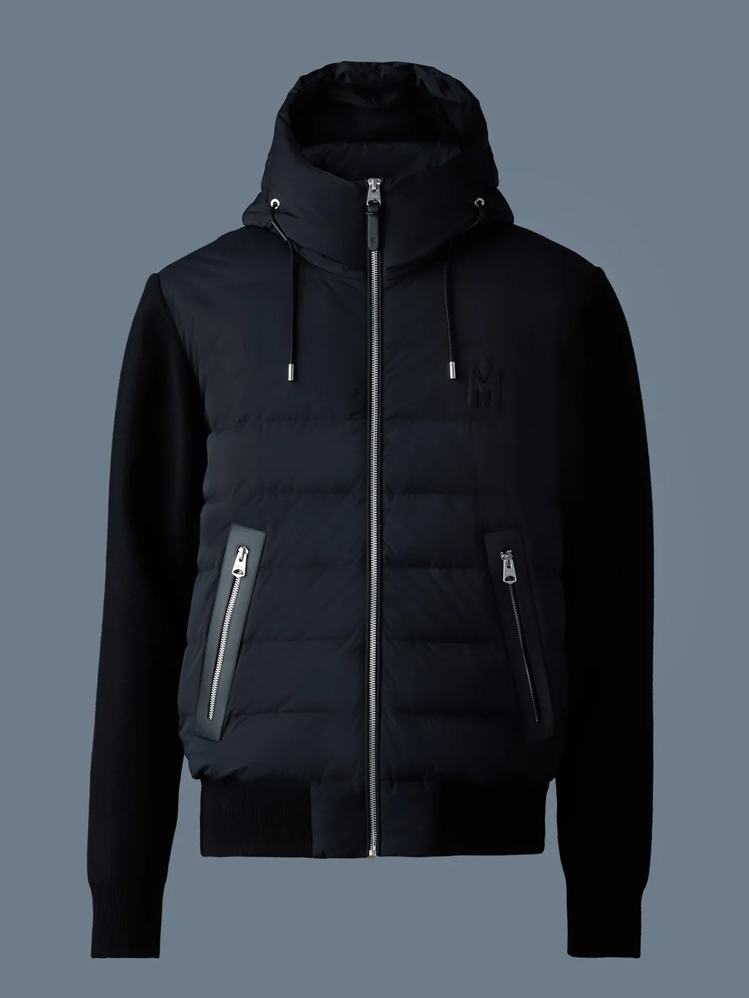 Andrew Black Mixed Media Light Down Jacket - Stylefav