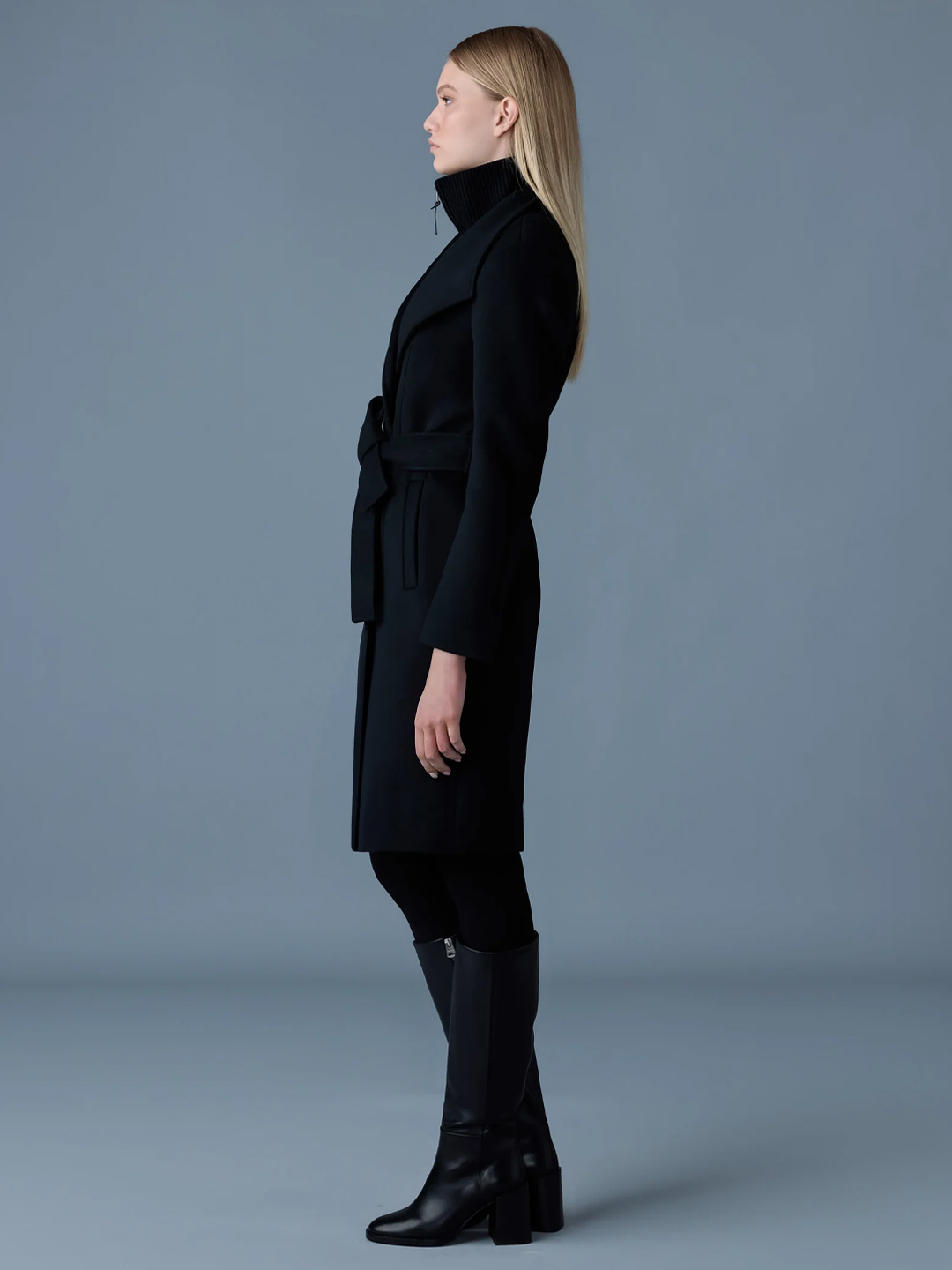 Norita Black 2-in-1 Double Face Wool Coat - Stylefav