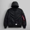 Black L-2B Hooded Gen II Bomber Jacket - Stylefav