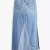 Own It Side Slit Denim Long Skirt - Stylefav