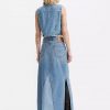 Own It Side Slit Denim Long Skirt - Stylefav