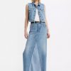 Own It Side Slit Denim Long Skirt - Stylefav