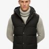 Jet Black Everest Hooded Puffer Gilet - Stylefav