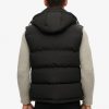 Jet Black Everest Hooded Puffer Gilet - Stylefav