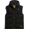 Jet Black Everest Hooded Puffer Gilet - Stylefav