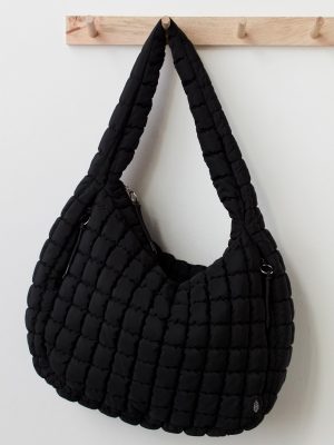 Black Quilted Carryall Bag - Stylefav