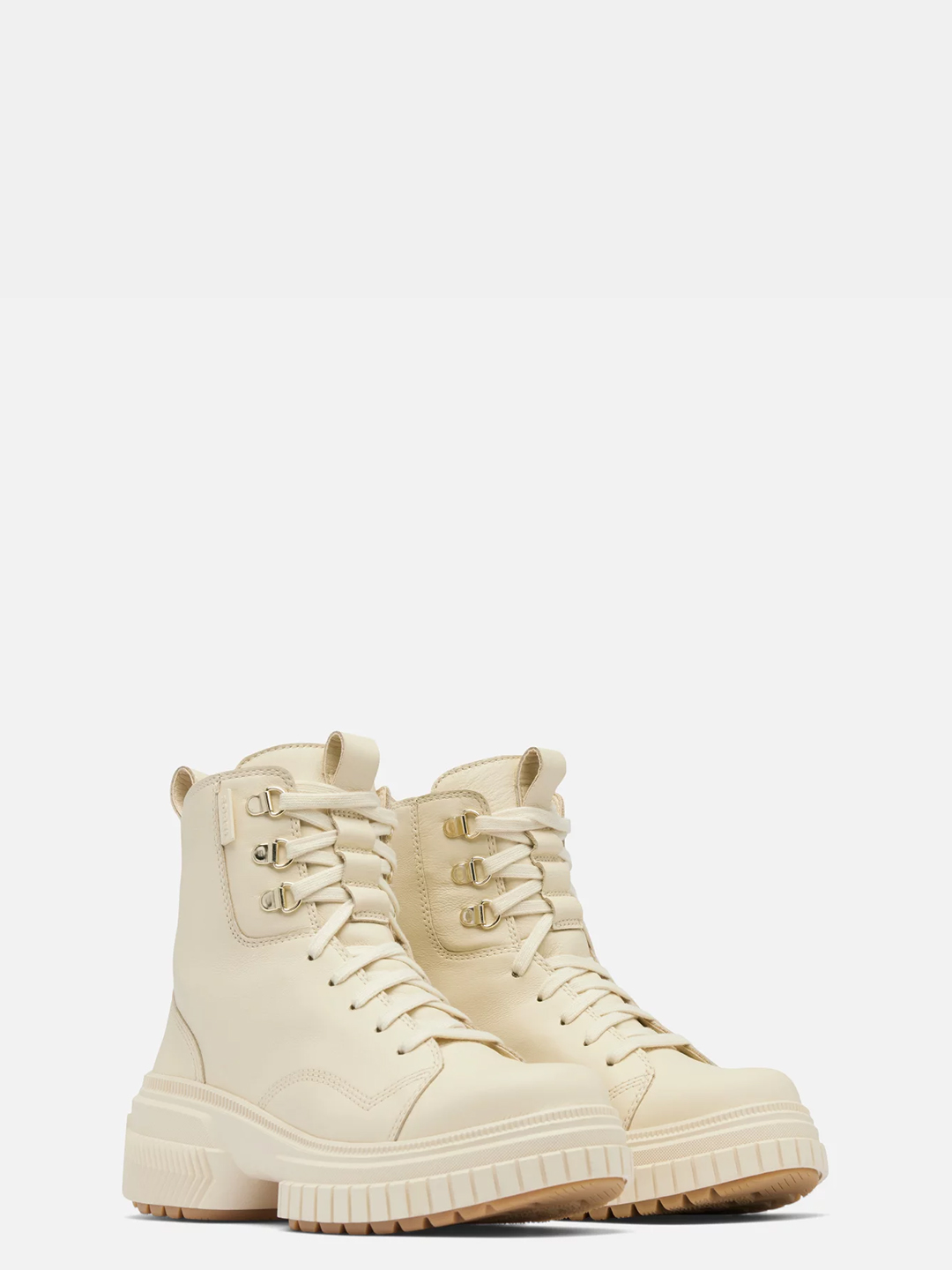 Ona Ave White Waterproof Leather Lace Up Boots - Stylefav