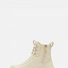 Ona Ave White Waterproof Leather Lace Up Boots - Stylefav