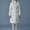 Coralia Cream Light Down Coat with Hood and Sash belt - Stylefav