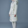 Coralia Cream Light Down Coat with Hood and Sash belt - Stylefav