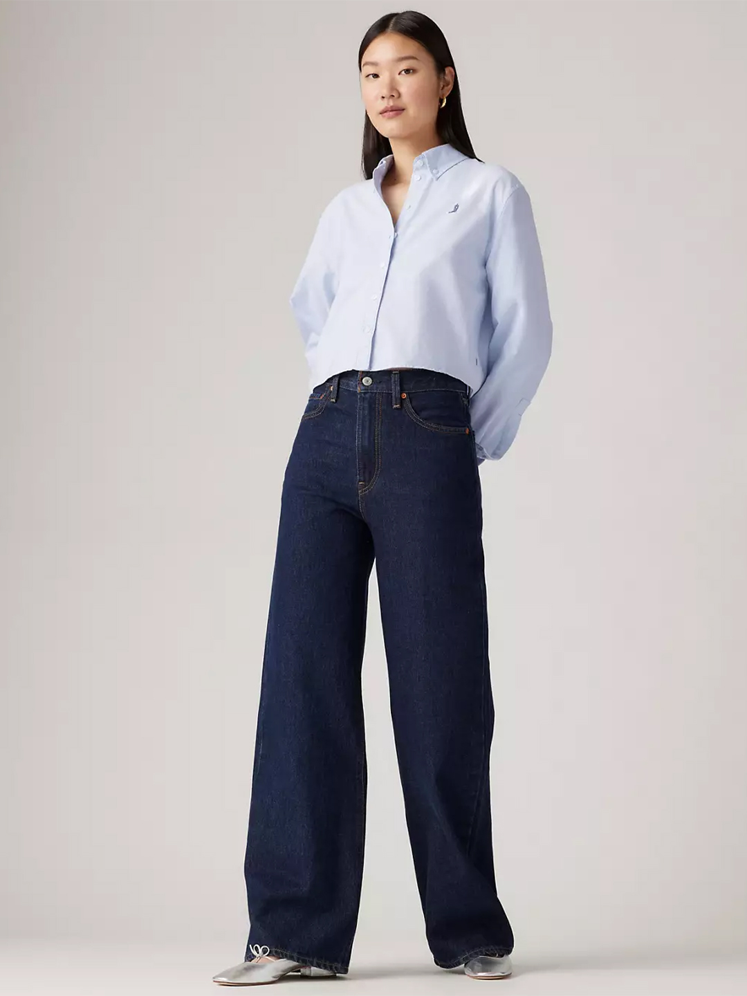 Shaded View Ribcage Wide Leg Jeans - Stylefav