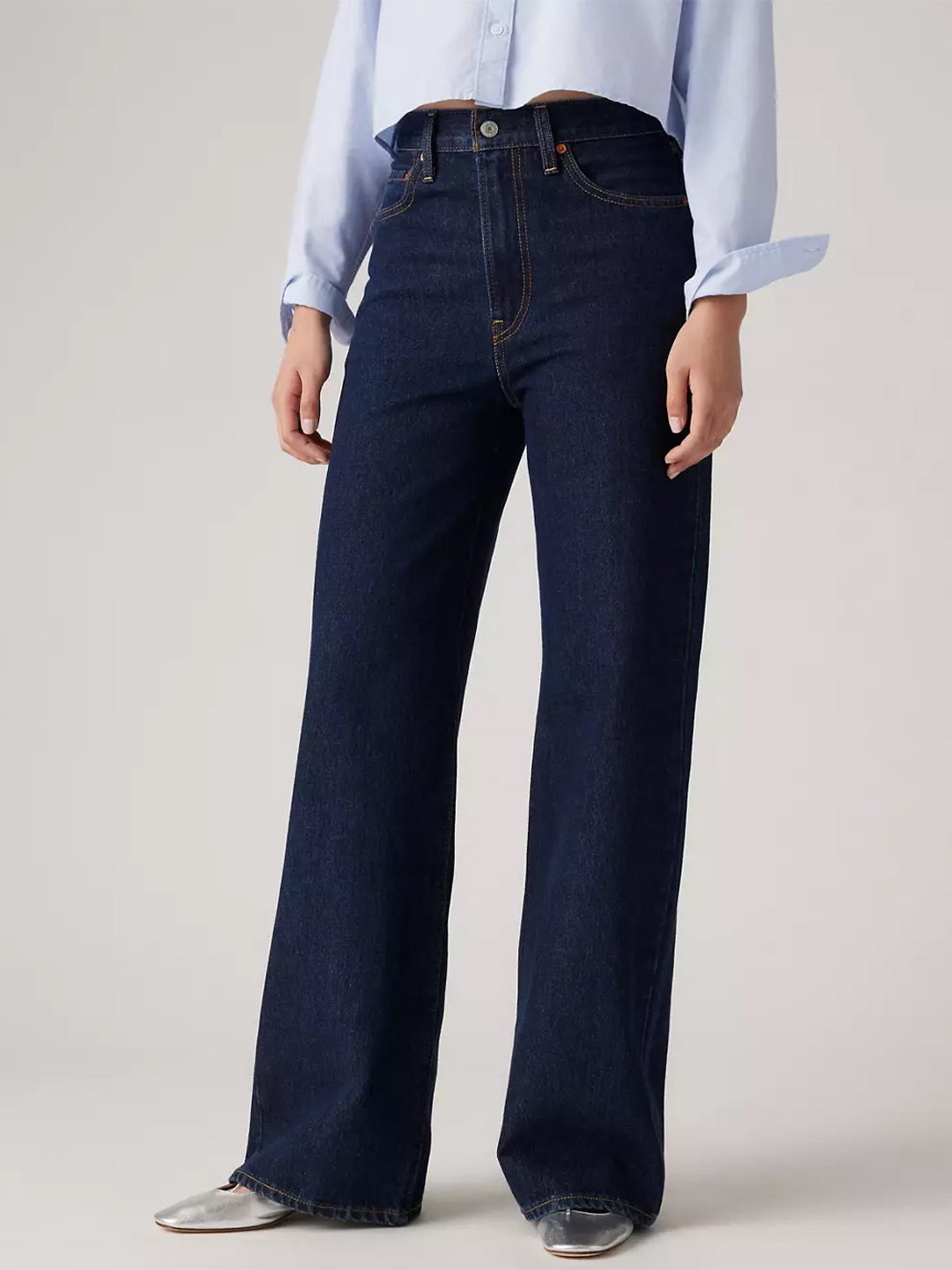 Shaded View Ribcage Wide Leg Jeans - Stylefav