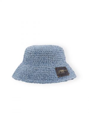 Hand Knit Denim Bucket Hat - Stylefav