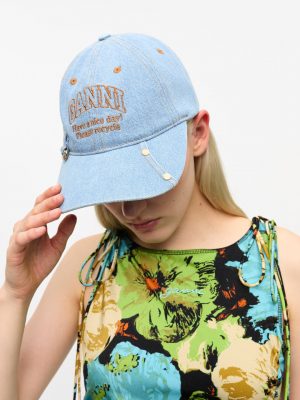 Ganni Denim Logo Cap - Stylefav