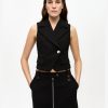 Black Bonded Crepe Vest - Stylefav