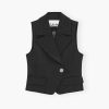 Black Bonded Crepe Vest - Stylefav