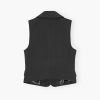 Black Bonded Crepe Vest - Stylefav