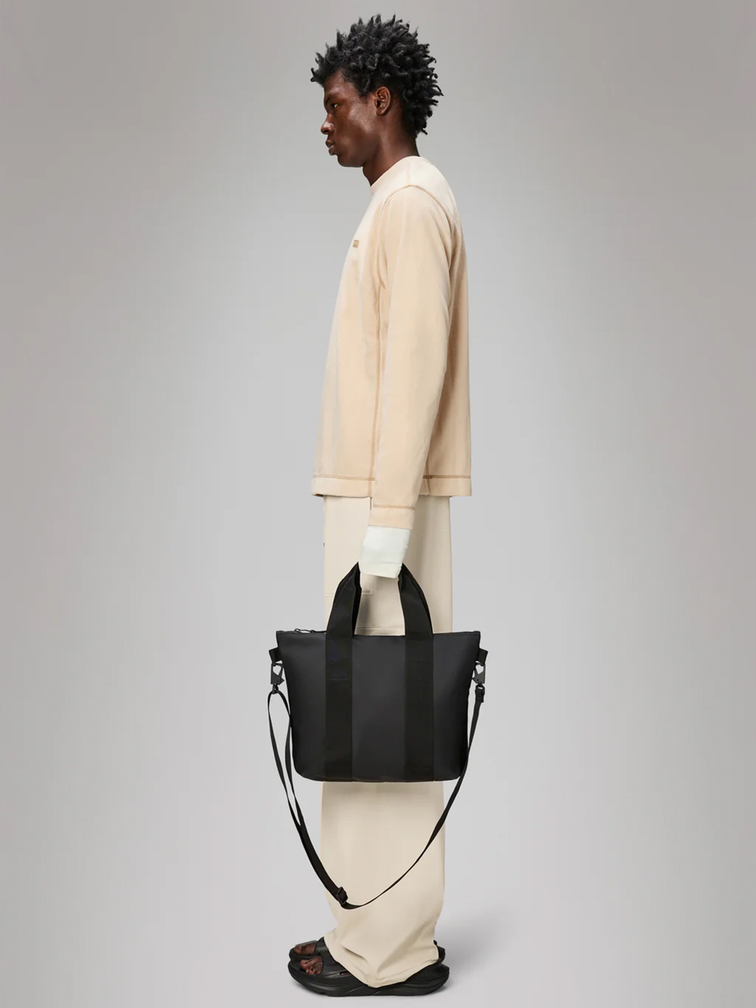 Black Waterproof Micro Tote Bag - Stylefav