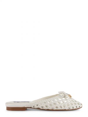 White Derive Ballet Flat Mules - Stylefav