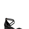 Black Serena Slim Cross Sandals - Stylefav