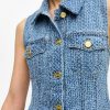 Mid Blue Stone Denim Vest Top - Stylefav