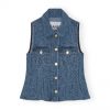 Mid Blue Stone Denim Vest Top - Stylefav