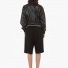 Black Leather Bomber Jacket - Stylefav