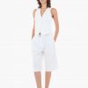 Tailored Linen Vest – White - Stylefav