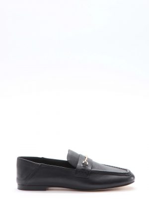 Black Lena Collapsible-Heel Loafers - Stylefav