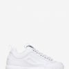 Women's Disruptor II Triple White Premium Sneakers - Stylefav