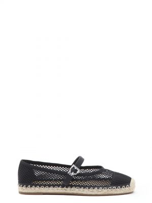 Black Lynn Mesh Mary Jane Espadrilles - Stylefav