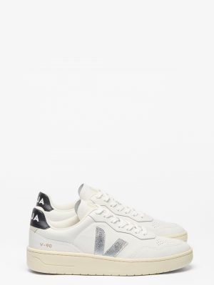 Women’s V-90 O.T. Leather White Silver Sneakers - Stylefav